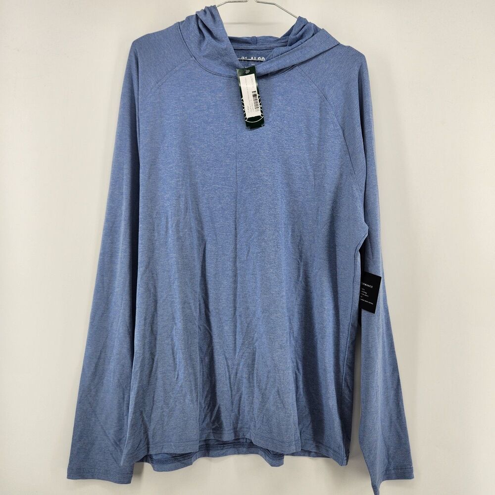 01.Algo‎ Men's Light Blue Large Ronan Performance Jersey Hoodie NWT